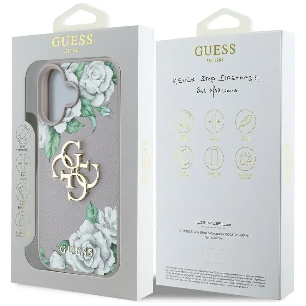 Hurtownia GSM - Guess Grained Roses Velké 4G logo Apple iPhone 16 fialový - GUE4529 - {ean13} - Hurt