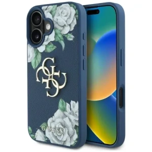 Wholesale Guess Grained Roses Big 4G logo Apple iPhone 16 blue - GUE4530 - {ean13} - Hurt