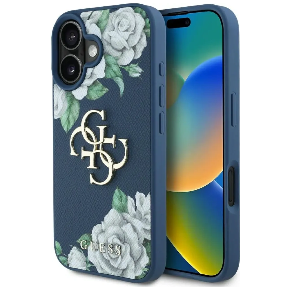 Hurtownia GSM - Guess Růžové s velkým logem 4G Apple iPhone 16 modrý - GUE4530 - {ean13} - Hurt