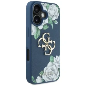 Wholesale Guess Grained Roses Big 4G logo Apple iPhone 16 blue - GUE4530 - {ean13} - Hurt