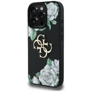 Hurtownia GSM - Guess Růžové Grained Velké 4G logo Apple iPhone 16 Pro černý - GUE4531 - {ean13} - Hurt