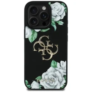 Hurtownia GSM - Guess Růžové Grained Velké 4G logo Apple iPhone 16 Pro černý - GUE4531 - {ean13} - Hurt