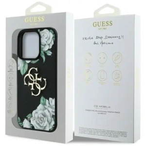 Hurtownia GSM - Guess Růžové Grained Velké 4G logo Apple iPhone 16 Pro černý - GUE4531 - {ean13} - Hurt