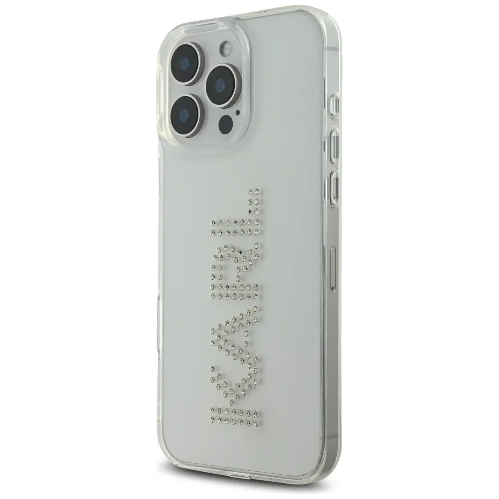 Wholesale Karl Lagerfeld IML Rhinestones Logo Apple iPhone 16 Pro clear - KLD22016 - {ean13} - Hurt