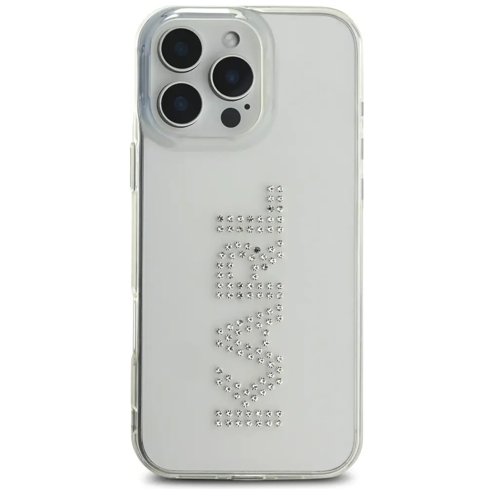 Wholesale Karl Lagerfeld IML Rhinestones Logo Apple iPhone 16 Pro clear - KLD22016 - {ean13} - Hurt