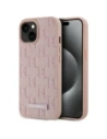 Karl Lagerfeld Bőr Monogram Fém Logó MagSafe Apple iPhone 15 rózsaszín