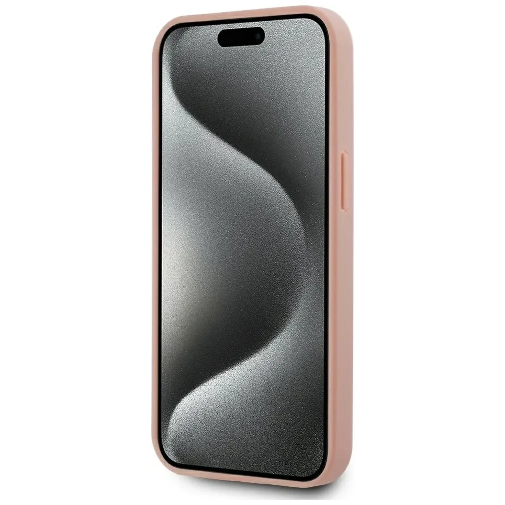 Hurtownia GSM - Karl Lagerfeld Bőr Monogram Fém Logó MagSafe Apple iPhone 15 rózsaszín - KLD22019 - {ean13} - Hurt