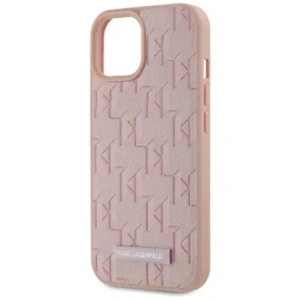 Hurtownia GSM - Karl Lagerfeld Piele Monogram Logo Metalic MagSafe Apple iPhone 15 roz - KLD22019 - {ean13} - Hurt