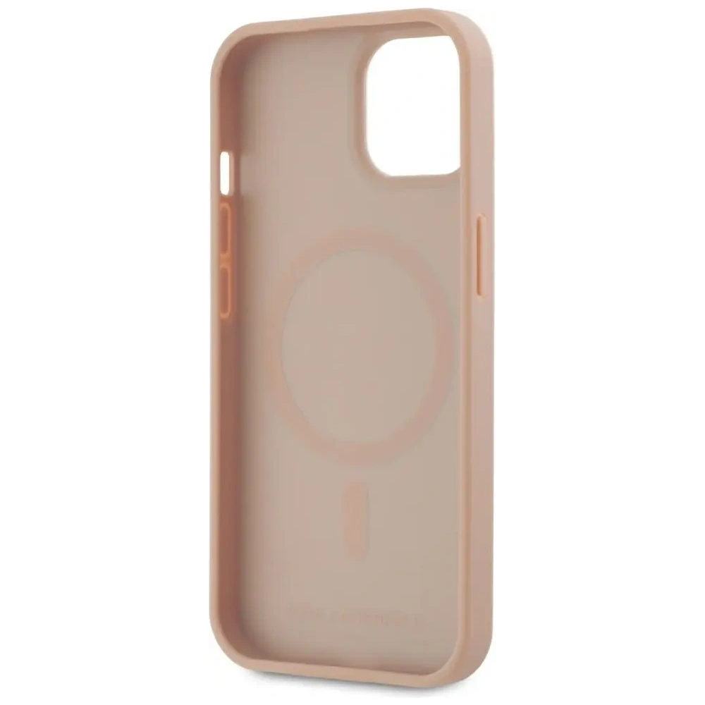 Hurtownia GSM - Karl Lagerfeld Bőr Monogram Fém Logó MagSafe Apple iPhone 15 rózsaszín - KLD22019 - {ean13} - Hurt