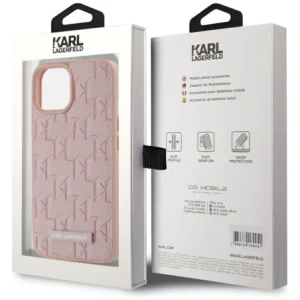 Hurtownia GSM - Karl Lagerfeld Piele Monogram Logo Metalic MagSafe Apple iPhone 15 roz - KLD22019 - {ean13} - Hurt