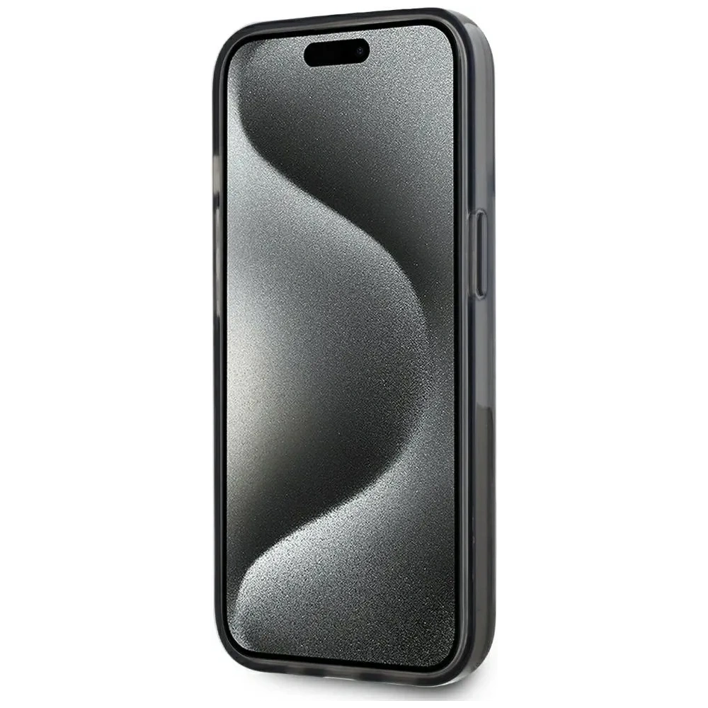 Wholesale Karl Lagerfeld Liquide Glitter Monogram Gradient Apple iPhone 15 black - KLD22020 - {ean13} - Hurt