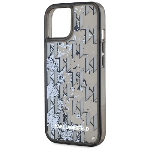 Etui Karl Lagerfeld Liquide Glitter Monogram Gradient do Apple iPhone 15 czarny
