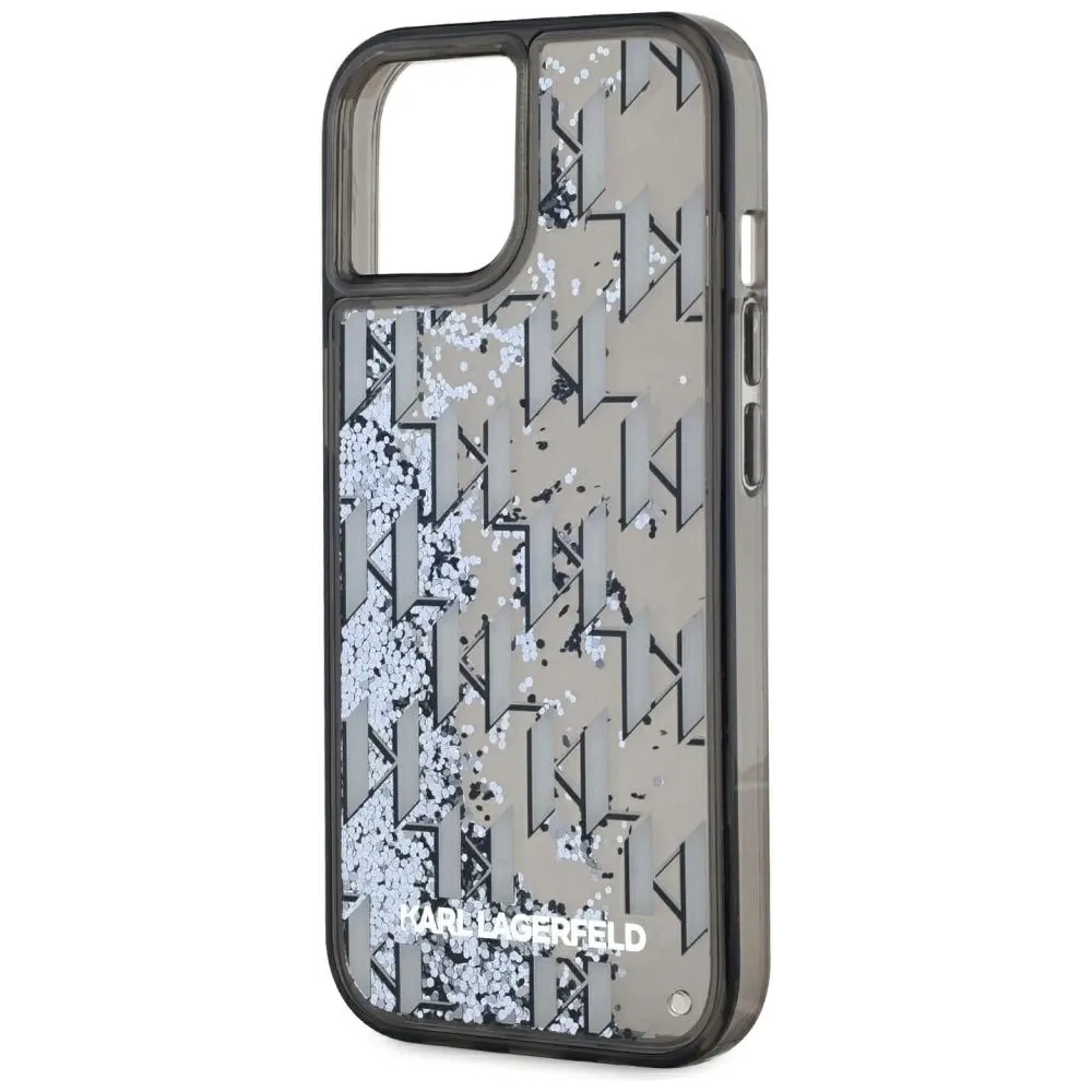 Wholesale Karl Lagerfeld Liquide Glitter Monogram Gradient Apple iPhone 15 black - KLD22020 - {ean13} - Hurt