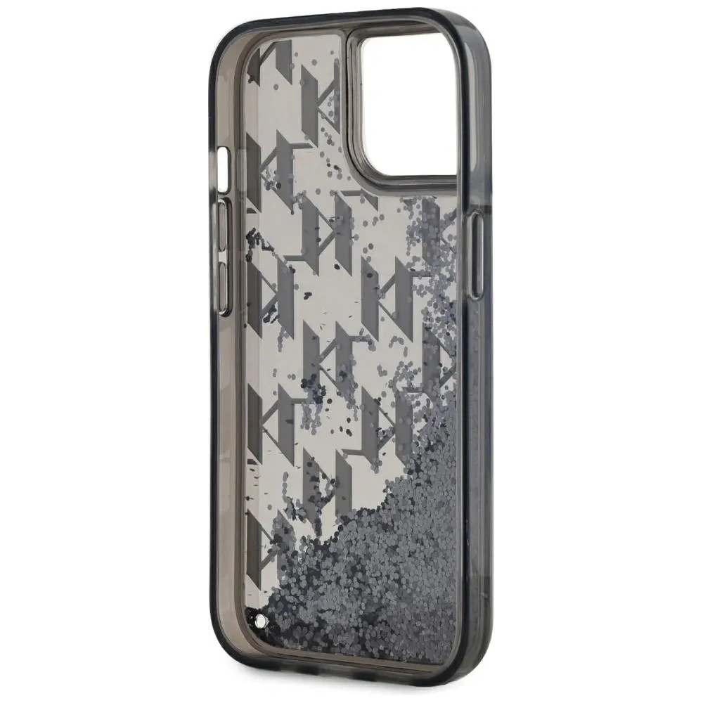 Wholesale Karl Lagerfeld Liquide Glitter Monogram Gradient Apple iPhone 15 black - KLD22020 - {ean13} - Hurt
