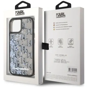 Hurtownia GSM - Karl Lagerfeld Glitter lichid Monogram Gradient Apple iPhone 15 negru - KLD22020 - {ean13} - Hurt