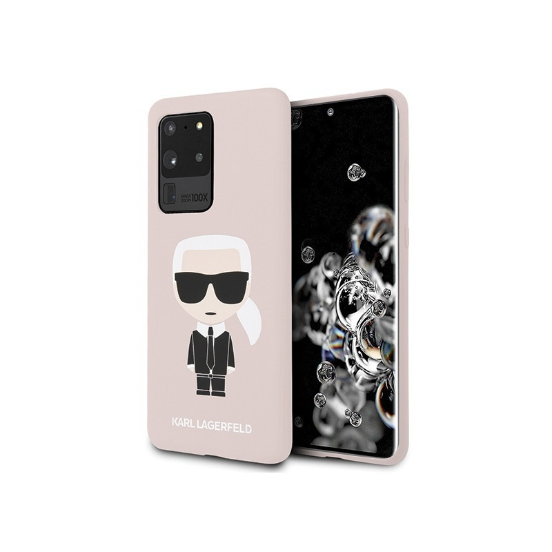 Karl Lagerfeld Distributor - 3700740473283 - KLD293PNK - Karl Lagerfeld KLHCS69SLFKPI Samsung Galaxy S20 Ultra hardcase pink Silicone Iconic - B2B homescreen
