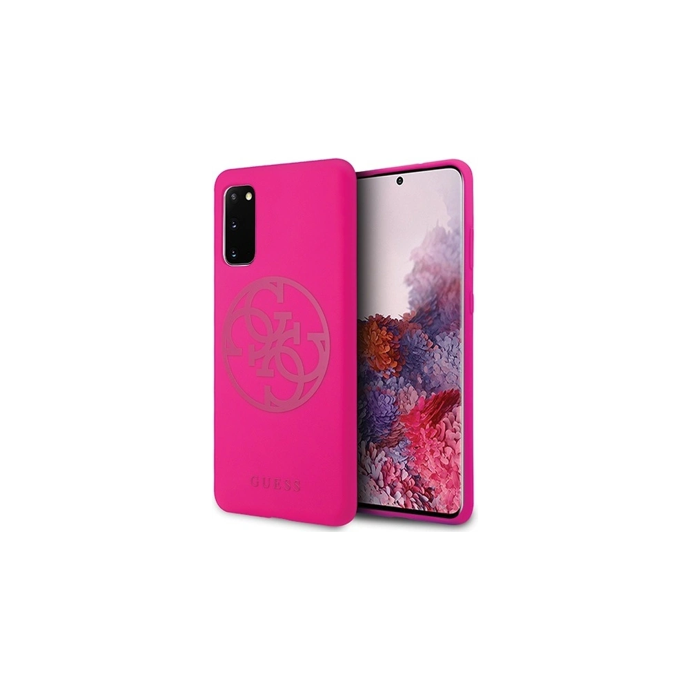 Hurtownia GSM - Etui Guess GUHCS62LS4GFU Samsung Galaxy S20 fuksja/fuchsia hard case Silicone 4G Tone On Tone - GUE523FKS - {ean13} - Hurt