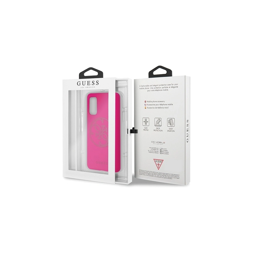Hurtownia GSM - Etui Guess GUHCS62LS4GFU Samsung Galaxy S20 fuksja/fuchsia hard case Silicone 4G Tone On Tone - GUE523FKS - {ean13} - Hurt