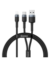 Kabel USB / USB Typ C - Lightning Baseus Cafule PD 18W 2,4A 480 Mbps 1,2m (černá-šedá)