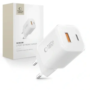 Hurtownia GSM - Tech-Protect NCM33W 2-Port USB-A, USB-C Netzladegerät PD 33W / QC3.0 Weiß - THP4120 - {ean13} - Hurt