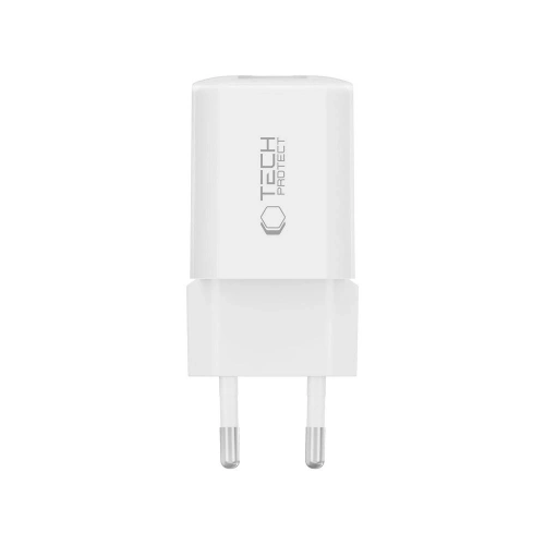 Ładowarka sieciowa Tech-Protect NCM33W 2-port USB-A, USB-C Network Charger PD 33W / QC3.0 White