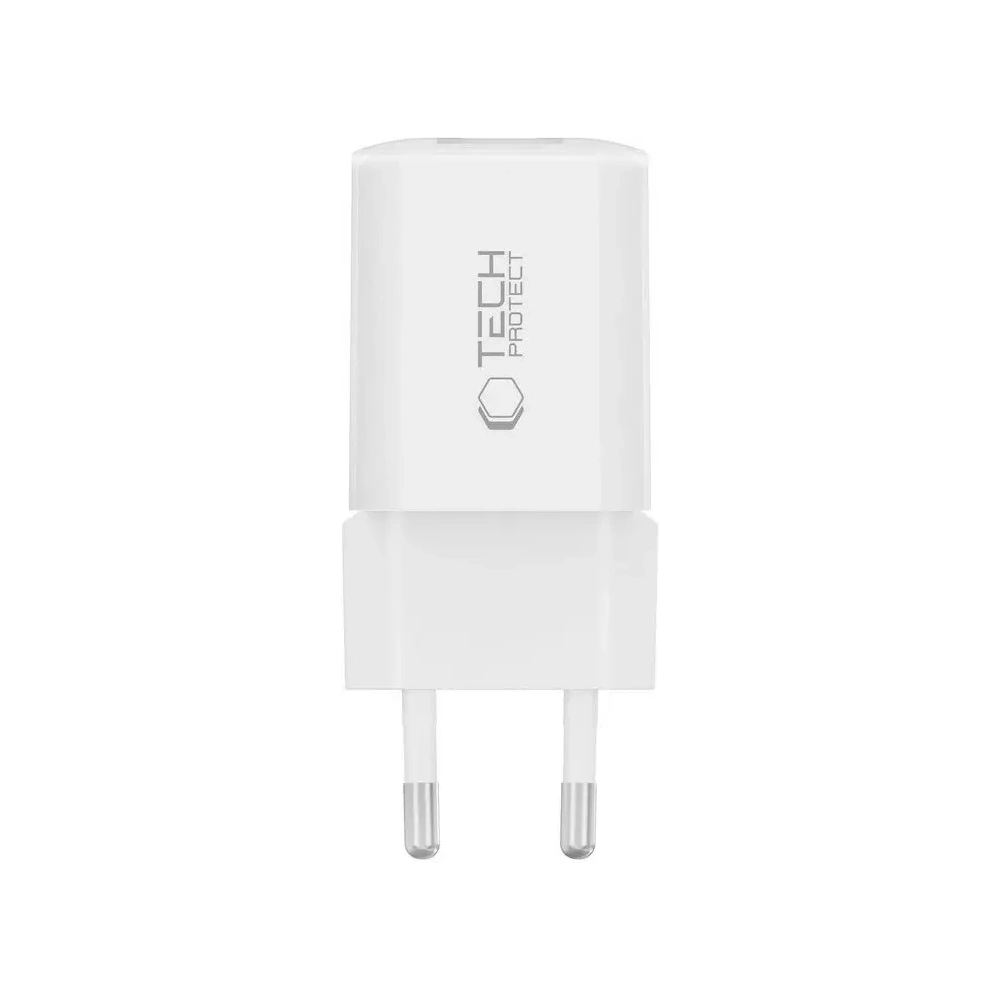 Hurtownia GSM - Tech-Protect NCM33W 2-portos USB-A, USB-C hálózati töltő PD 33W / QC3.0 Fehér - THP4120 - {ean13} - Hurt