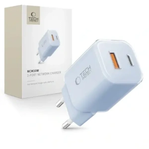 Hurtownia GSM - Tech-Protect NCM33W 2-Port USB-A, USB-C Netzladegerät PD 33W / QC3.0 Baby Blau - THP4121 - {ean13} - Hurt