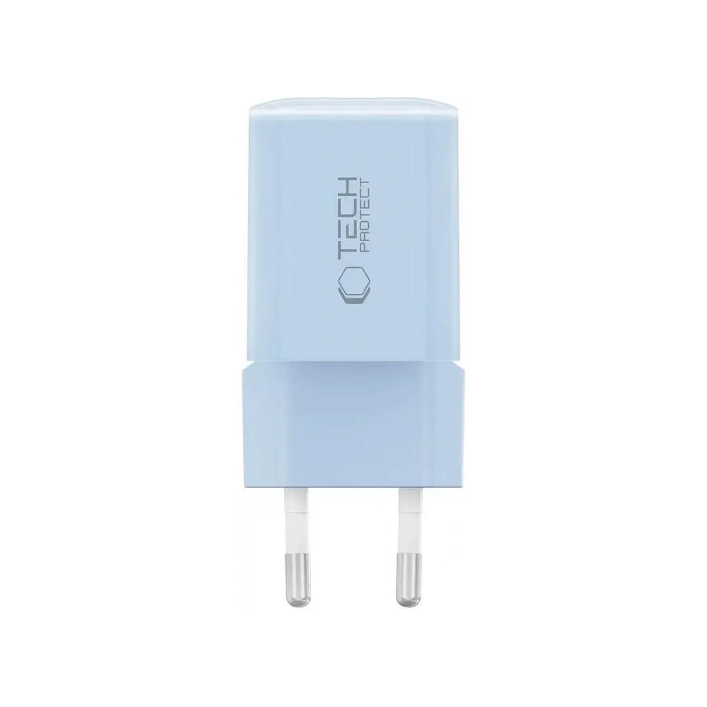 Hurtownia GSM - Tech-Protect NCM33W Încărcător de rețea cu 2 porturi USB-A, USB-C PD 33W / QC3.0 Albastru deschis - THP4121 - {ean13} - Hurt