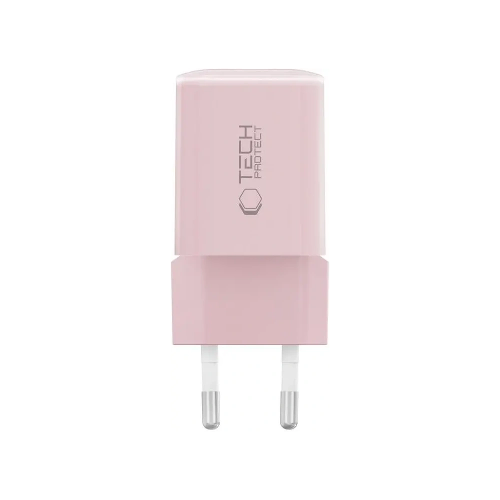 Wholesale Tech-Protect NCM33W 2-port USB-A, USB-C Network Charger PD 33W / QC3.0 Baby Pink - THP4122 - {ean13} - Hurt