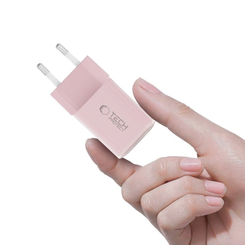 Ładowarka sieciowa Tech-Protect NCM33W 2-port USB-A, USB-C Network Charger PD 33W / QC3.0 Baby Pink