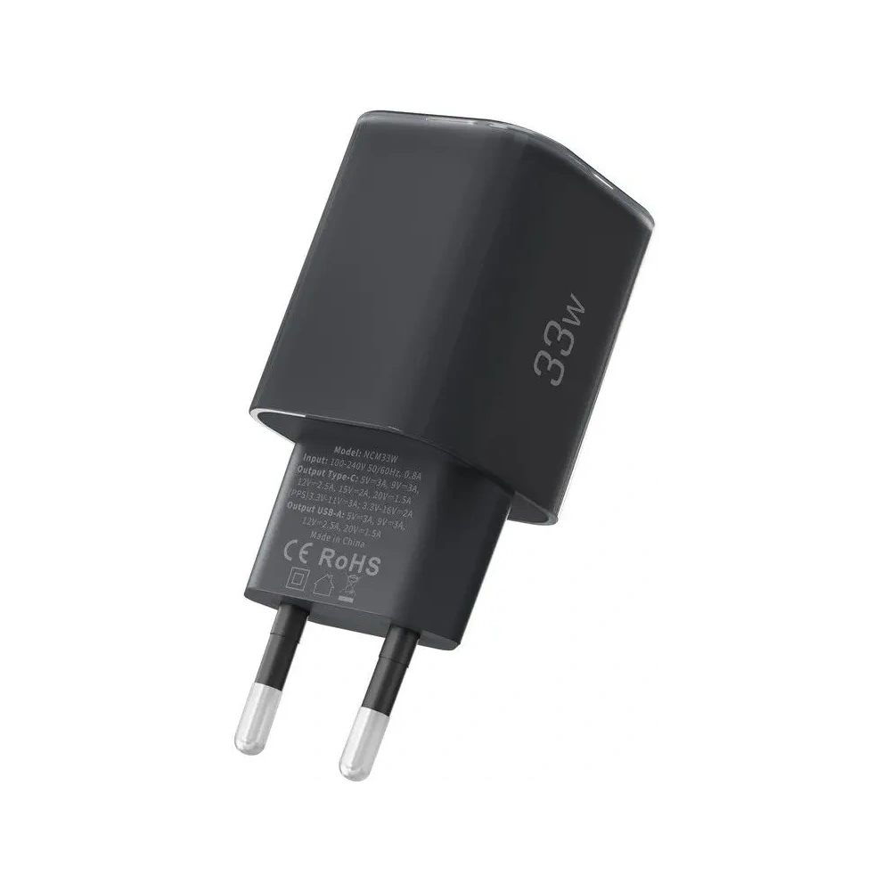 Hurtownia GSM - Tech-Protect NCM33W Încărcător de rețea cu 2 porturi USB-A, USB-C PD 33W / QC3.0 Negru - THP4124 - {ean13} - Hurt