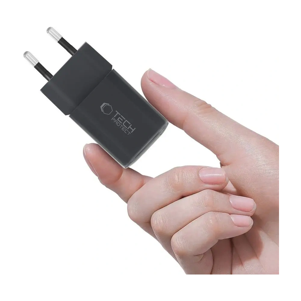 Hurtownia GSM - Tech-Protect NCM33W Încărcător de rețea cu 2 porturi USB-A, USB-C PD 33W / QC3.0 Negru - THP4124 - {ean13} - Hurt