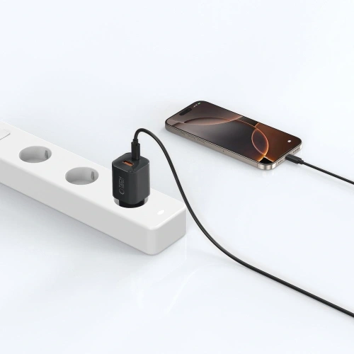 Ładowarka sieciowa Tech-Protect NCM33W 2-port USB-A, USB-C Network Charger PD 33W / QC3.0 Black