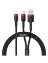 Kabel USB / USB Typ C - Lightning Baseus Cafule PD 18W 2,4A 480 Mbps 1,2m (czarno-czerwony)