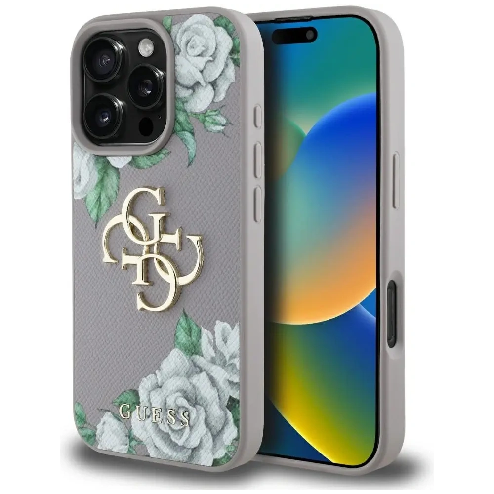 Wholesale Guess Grained Roses Big 4G logo Apple iPhone 16 Pro Max purple - GUE4534 - {ean13} - Hurt