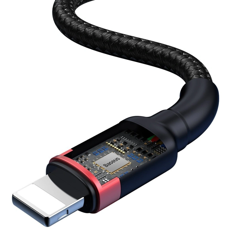 Hurtownia GSM - Kabel USB / USB Typ C - Lightning Baseus Cafule PD 18W 2,4A 480 Mbps 1,2m (czarno-czerwony) - BSU1503BLKRED - {ean13} - Hurt