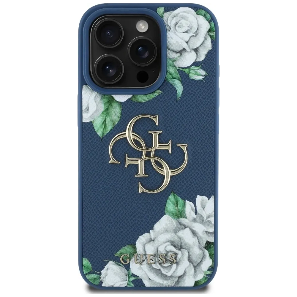 Wholesale Guess Grained Roses Big 4G logo Apple iPhone 16 Pro Max blue - GUE4535 - {ean13} - Hurt
