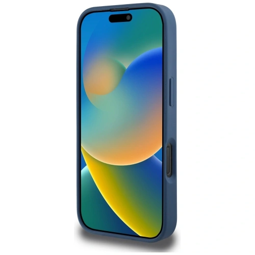 Etui Guess Grained Roses Big 4G logo do Apple iPhone 16 Pro Max niebieski