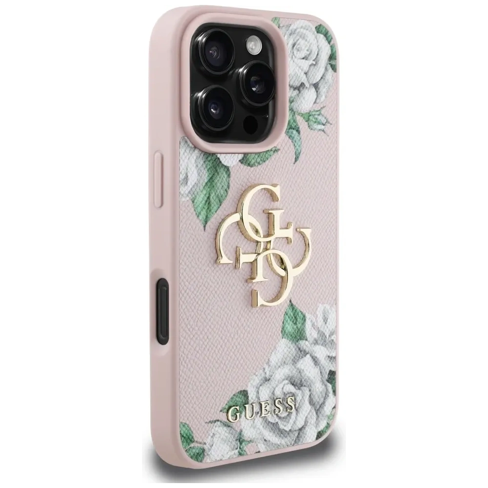 Wholesale Guess Grained Roses Big 4G logo Apple iPhone 16 Pro Max pink - GUE4536 - {ean13} - Hurt