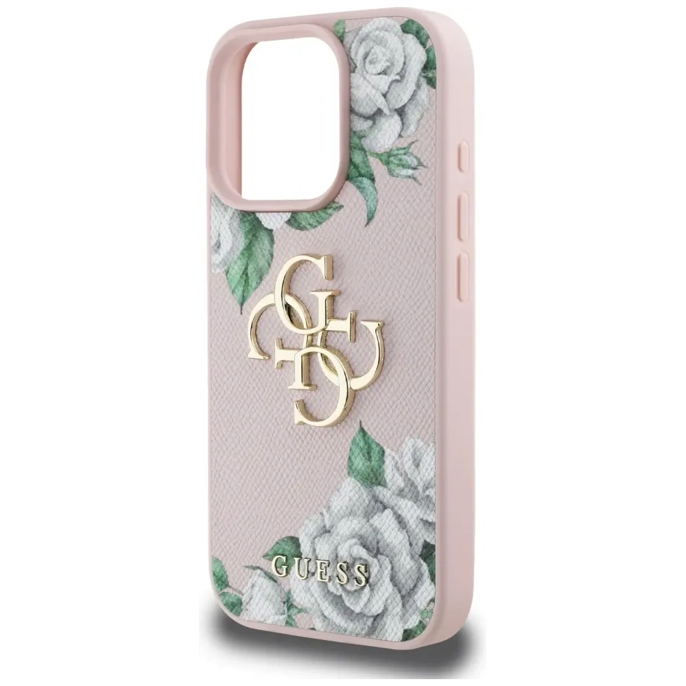 Wholesale Guess Grained Roses Big 4G logo Apple iPhone 16 Pro Max pink - GUE4536 - {ean13} - Hurt