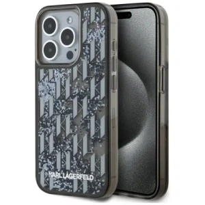 Wholesale Karl Lagerfeld Liquide Glitter Monogram Gradient Apple iPhone 15 Pro black - KLD22021 - {ean13} - Hurt