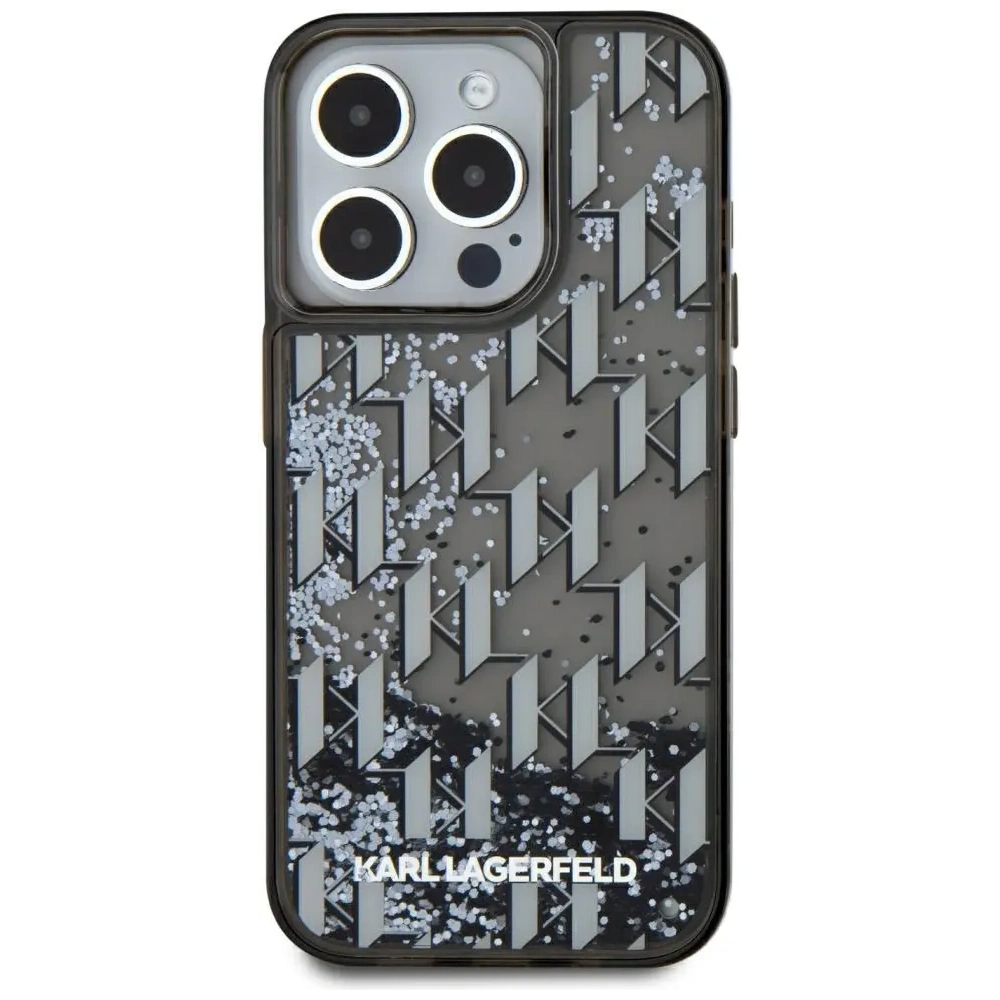 Hurtownia GSM - Karl Lagerfeld Tekutý třpytivý monogram gradient Apple iPhone 15 Pro černý - KLD22021 - {ean13} - Hurt