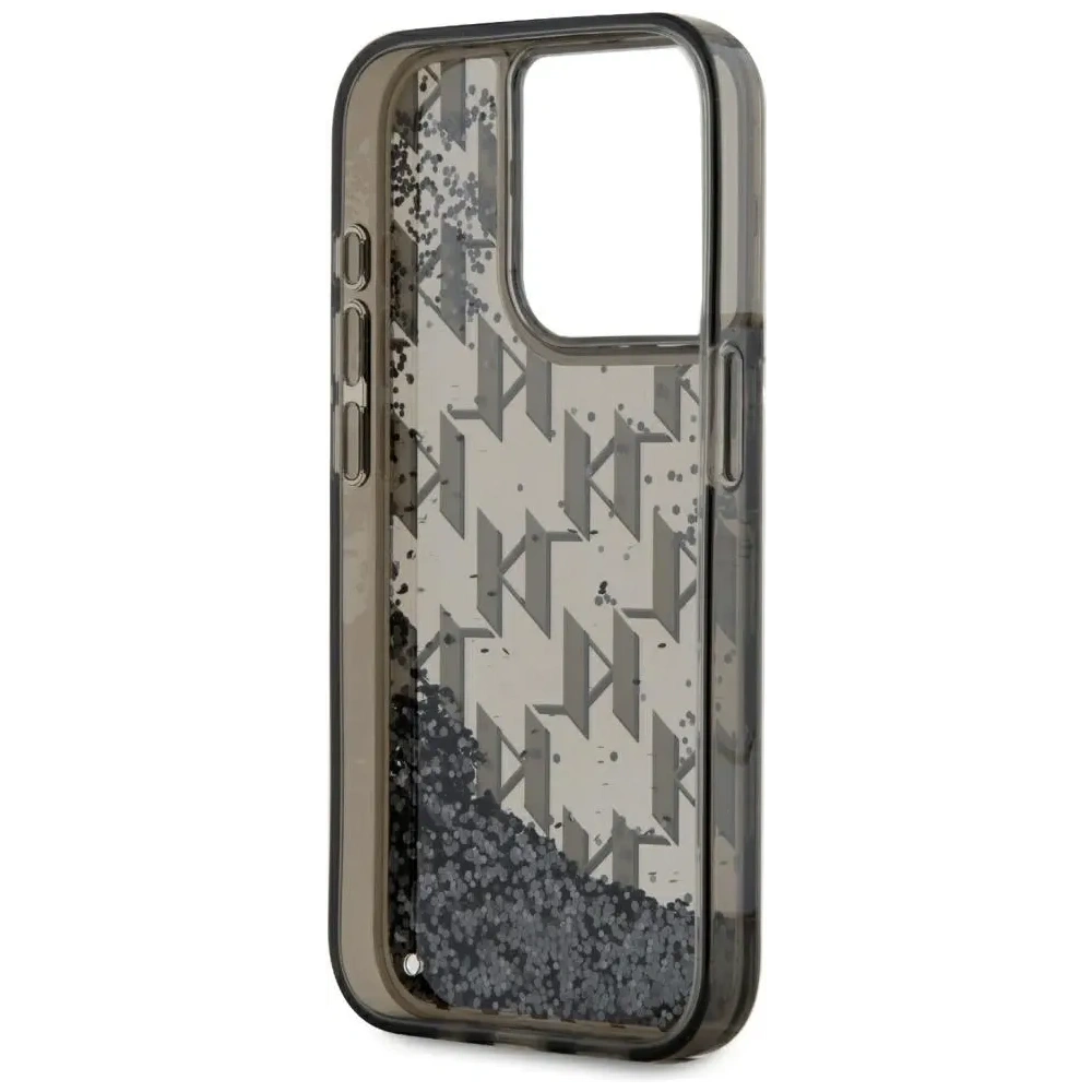 Wholesale Karl Lagerfeld Liquide Glitter Monogram Gradient Apple iPhone 15 Pro black - KLD22021 - {ean13} - Hurt