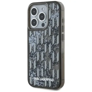 Wholesale Karl Lagerfeld Liquide Glitter Monogram Gradient Apple iPhone 15 Pro Max black - KLD22022 - {ean13} - Hurt
