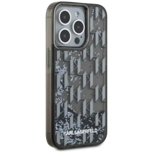 Wholesale Karl Lagerfeld Liquide Glitter Monogram Gradient Apple iPhone 15 Pro Max black - KLD22022 - {ean13} - Hurt