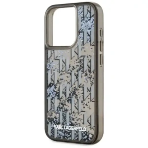 Wholesale Karl Lagerfeld Liquide Glitter Monogram Gradient Apple iPhone 15 Pro Max black - KLD22022 - {ean13} - Hurt
