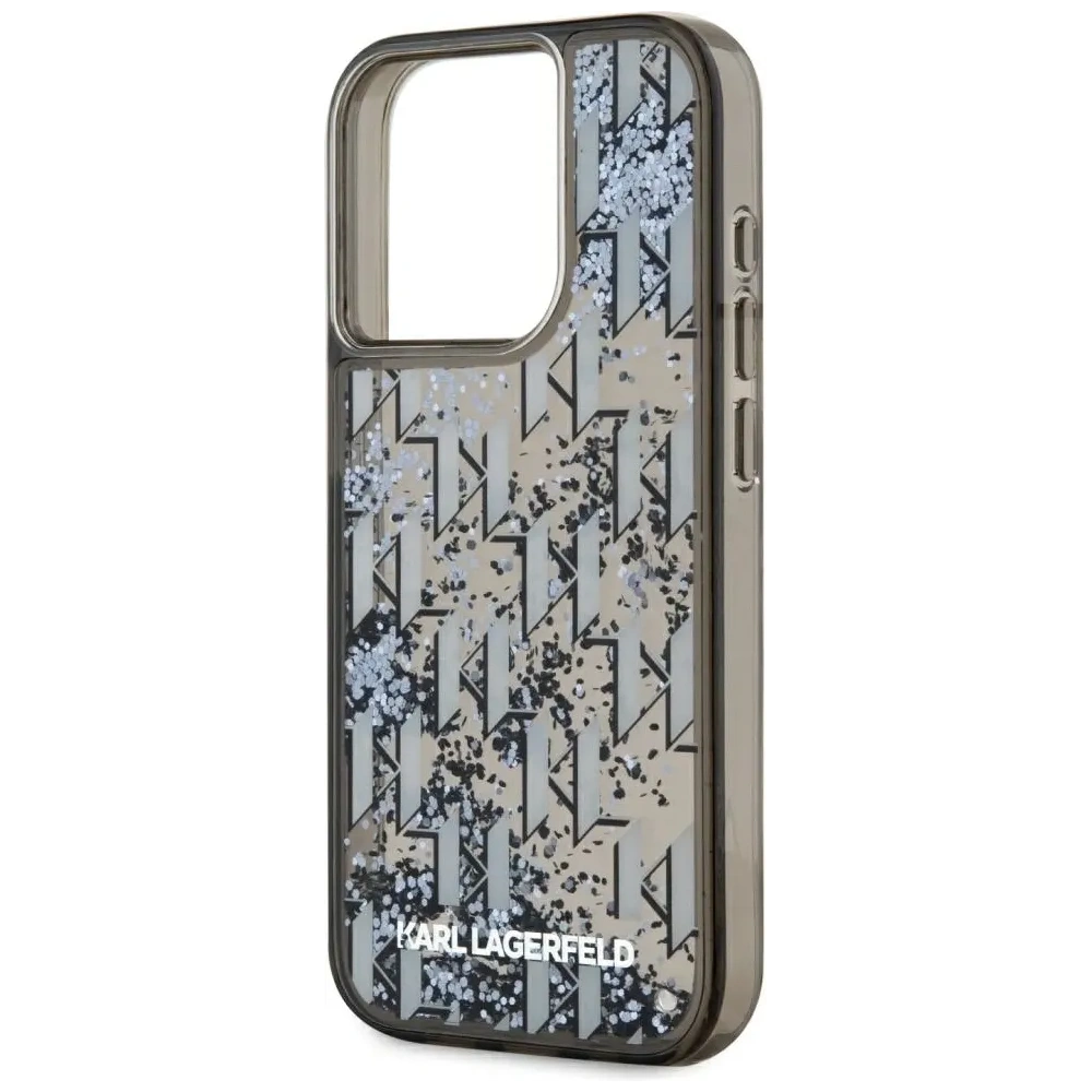 Wholesale Karl Lagerfeld Liquide Glitter Monogram Gradient Apple iPhone 15 Pro Max black - KLD22022 - {ean13} - Hurt