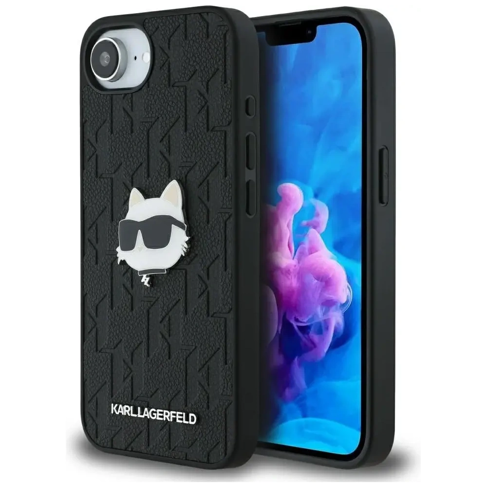 Hurtownia GSM - Karl Lagerfeld Monogram Choupette Hlava Pin Apple iPhone 16e černá - KLD22023 - {ean13} - Hurt
