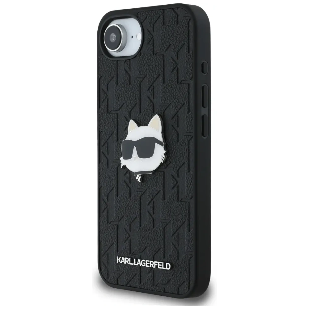 Wholesale Karl Lagerfeld Monogram Choupette Head Pin Apple iPhone 16e black - KLD22023 - {ean13} - Hurt