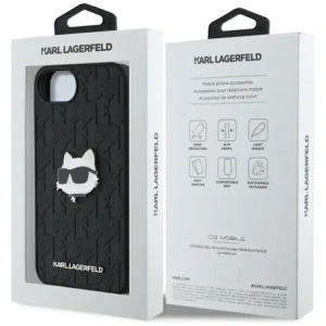 Wholesale Karl Lagerfeld Monogram Choupette Head Pin Apple iPhone 16e black - KLD22023 - {ean13} - Hurt